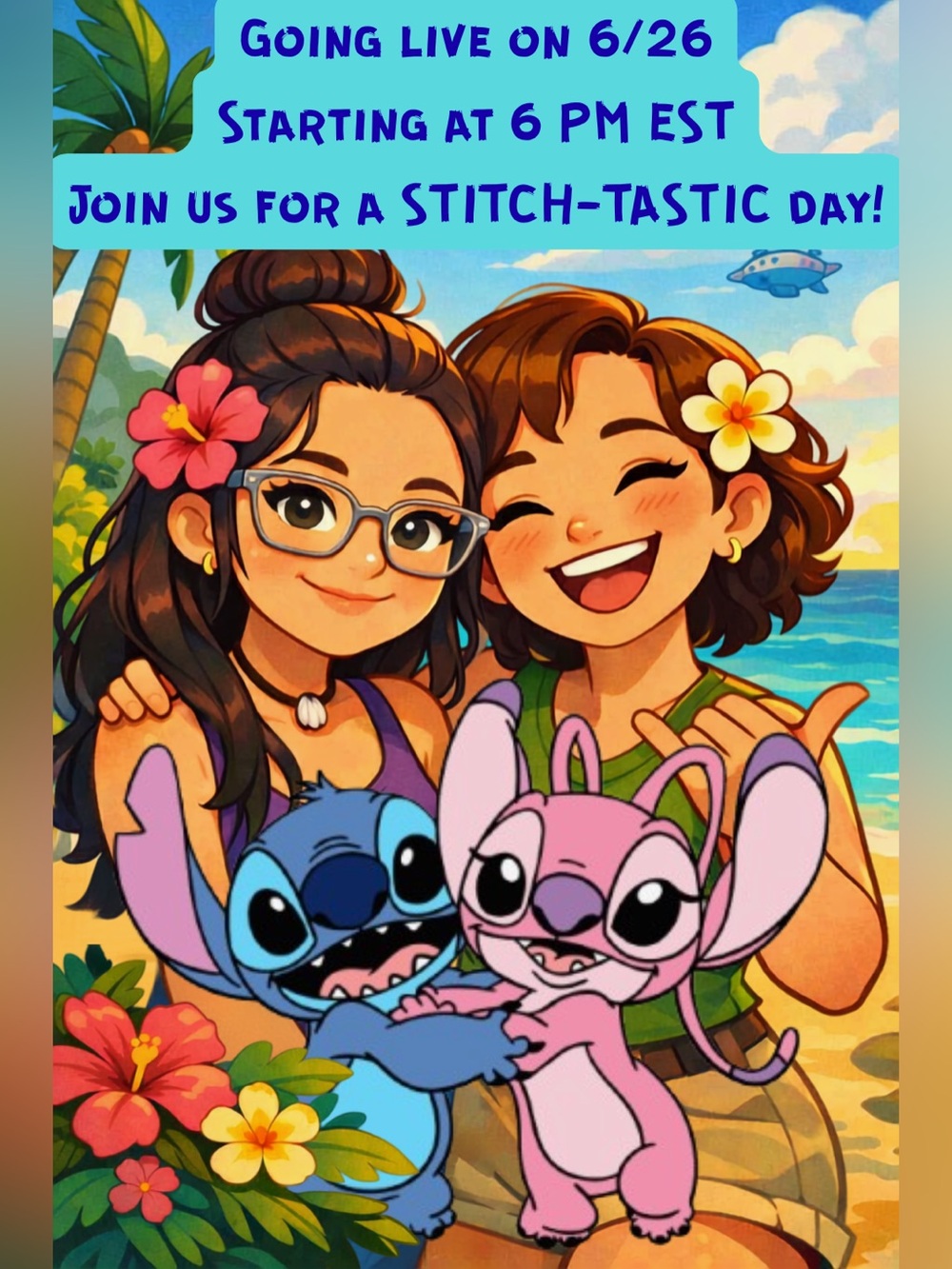 On 6/26 - All things Stitch. Ashlee and Sam collab. Ashlee on at 7pm est